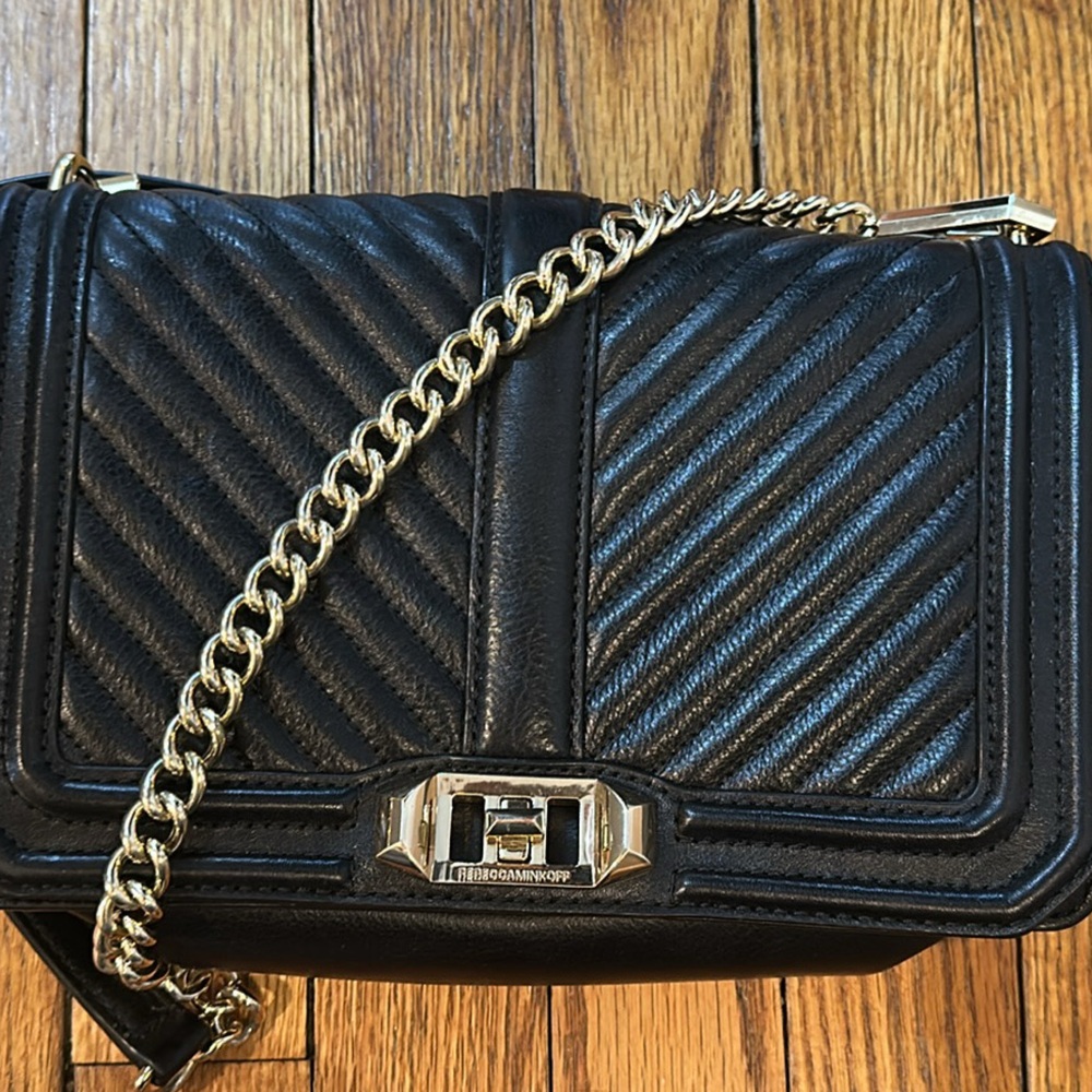 Rebecca Minkoff Black Quilted Leather Crossbody Bag